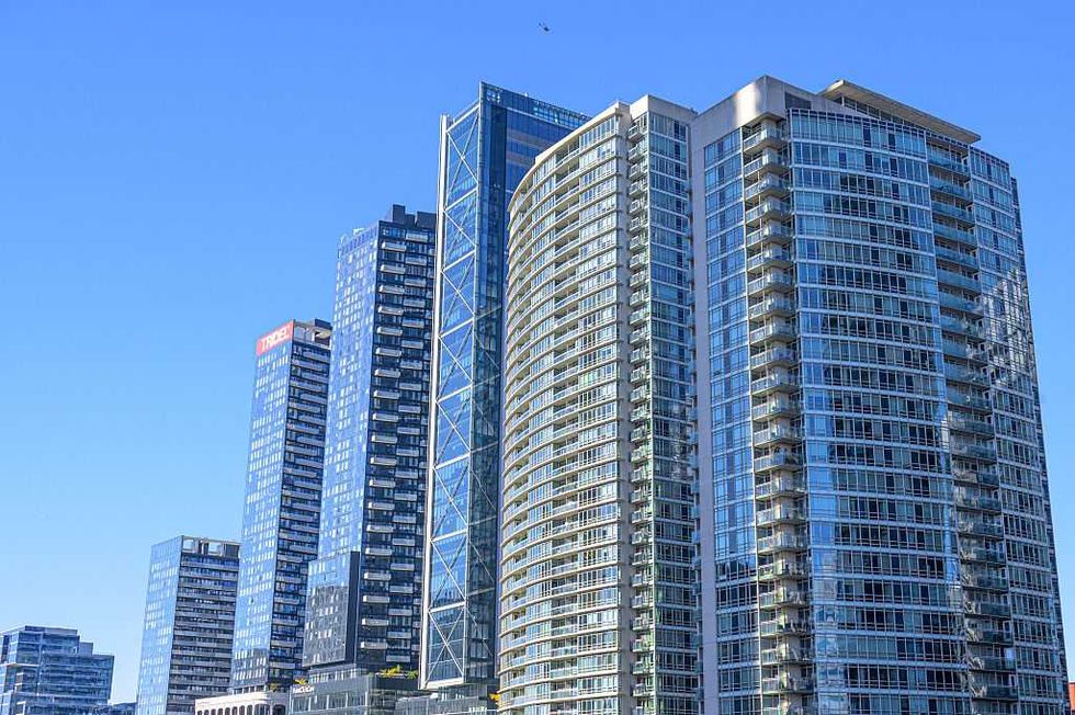 A row of condo buildings in Toronto