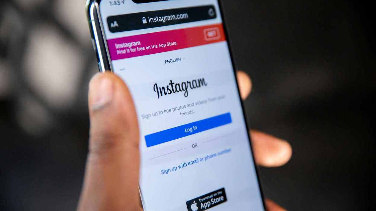 Instagram mobile page on a mobile Safari browser