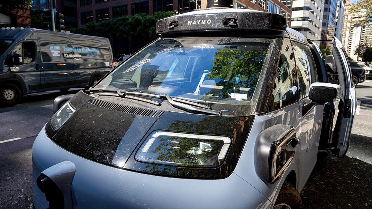 One of Waymo's driverless robotic cars on the road