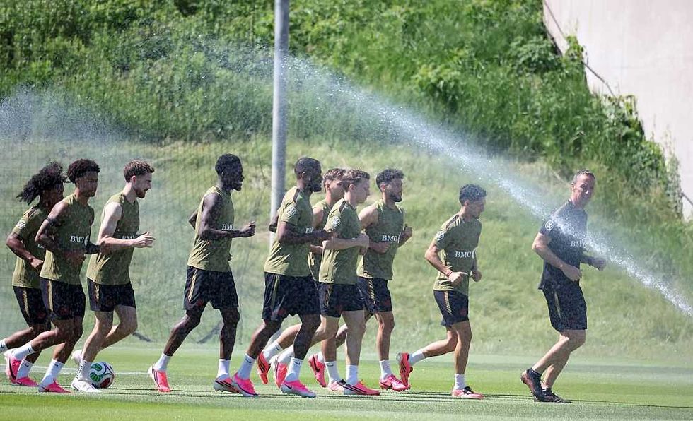 Team Canada practices before their first World Cup game