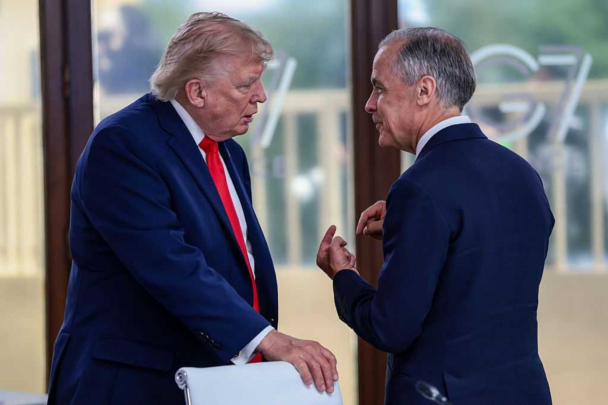 Trump and Carney speak at the G7 summit